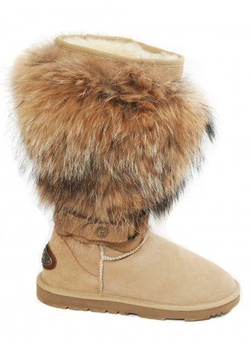 KOS Boots KOS Sienna Boots Raccoon Fur Sand Boot