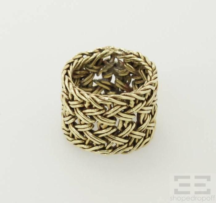 Karen London Flat Weave Braided Brass Trinity Ring Size 6