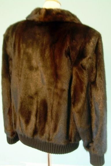 Ladies Ranch Mink Bomber Jacket Size 10 12 Medium