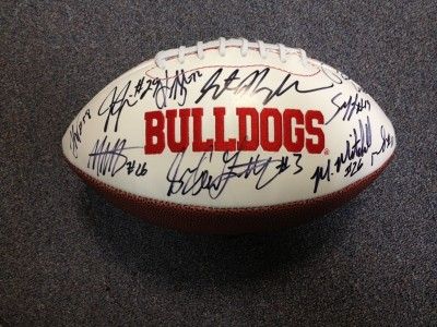 GEORGIA BULLDOGS TEAM SIGNED FULL SIZE FOOTBALL RICHT MURRARY MITCHELL