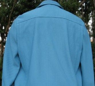 Mens Vtg 70s Kentfield Blue Poly Buckleback Jacket 42