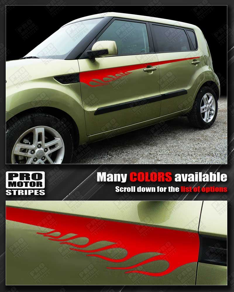 Kia Soul Side Flame Spear Stripes 2008 2009 2010 2011 2012 2013 Decals