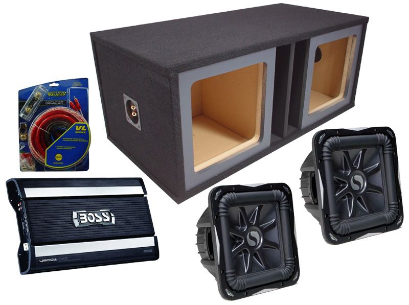 Kicker Car Stereo S15L7 Dual 15 Loaded Vented Sub Box Boss CE4800D