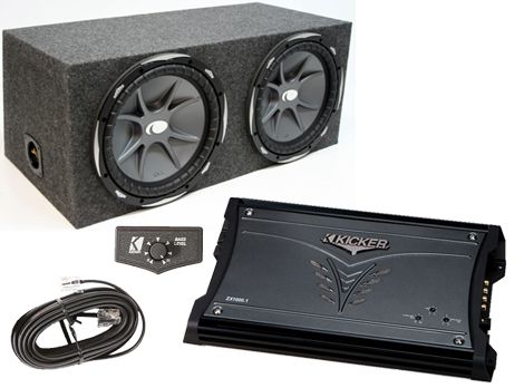 Kicker 10 CVX10 1200W Dual 2 Ohm Dual Rearfire Sub Box w ZX1000 1 Amp