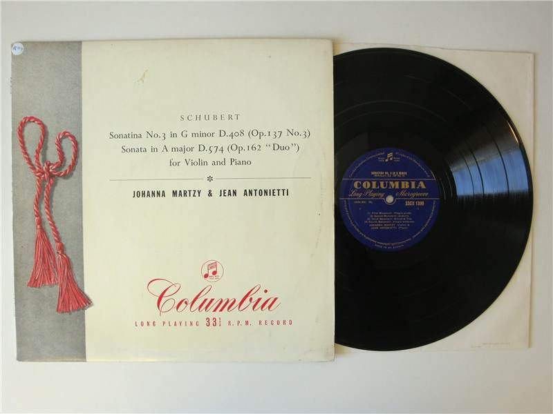 Sonatina Sonata LP Johanna Martzy Jean Antonietti by Schubert