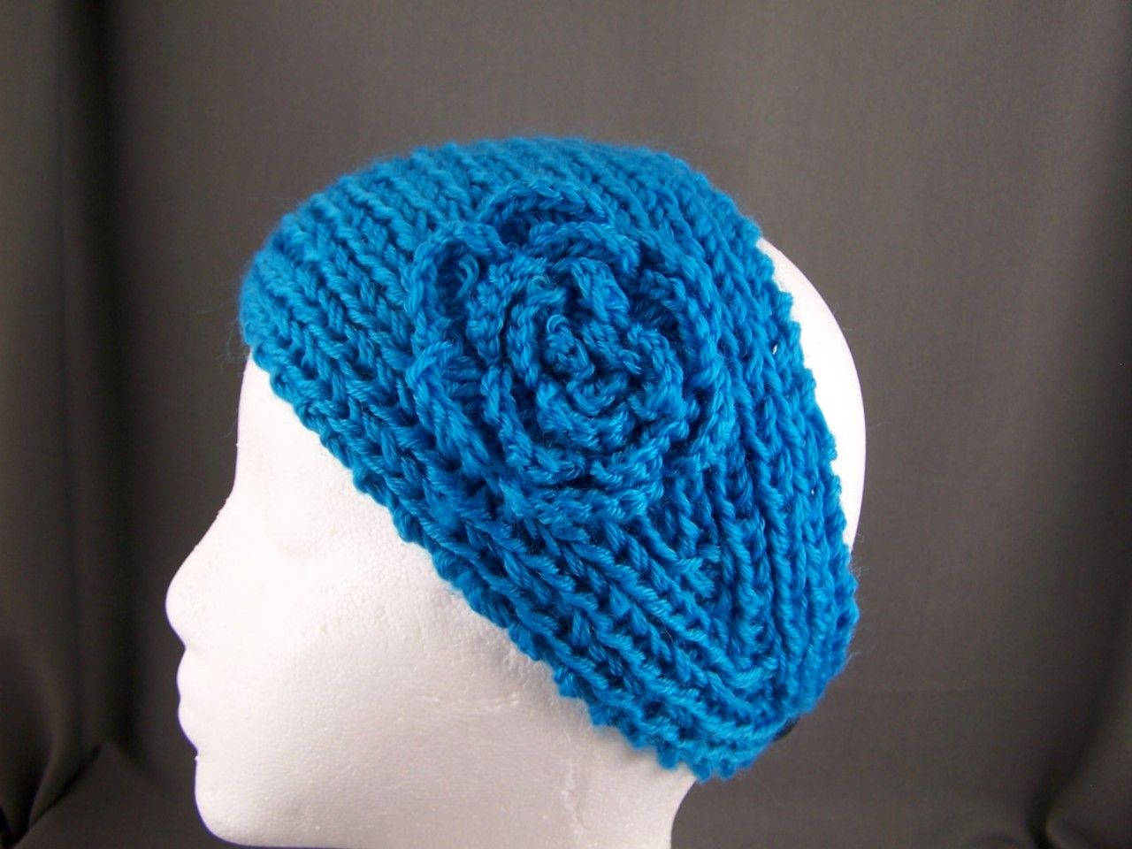 Knit Flower Ear Warmer Muff Head Wrap Hat Headband Crochet Hair Band