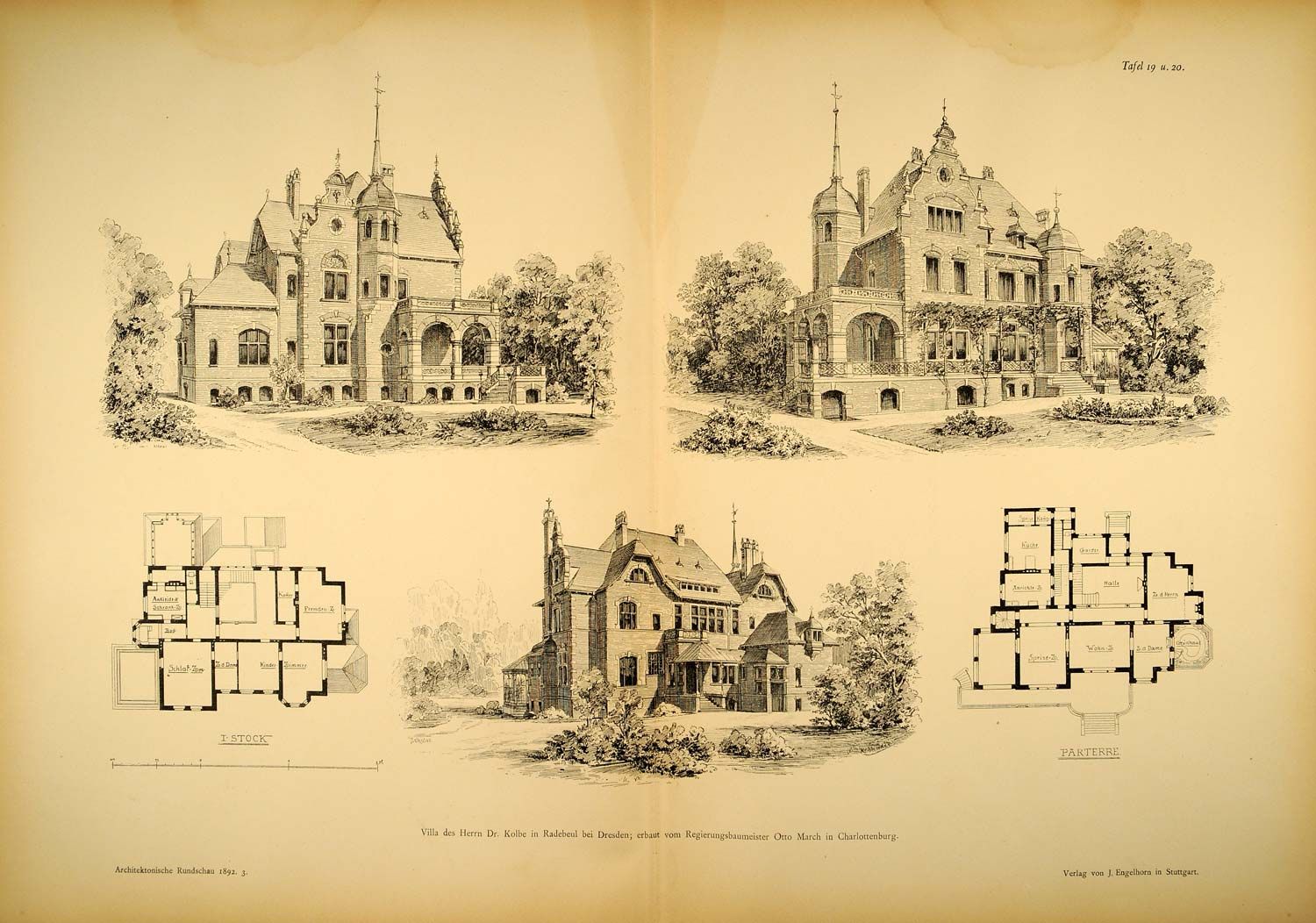 1892 Print House Radebeul Dresden Germany Architecture Original