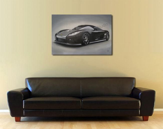 Koenigsegg CCX Black SA 2006 Canvas Oil Art Painting