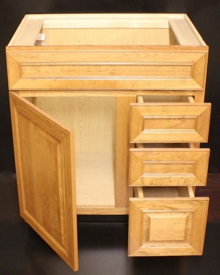 Kraftmaid Honey Spice Cherry Bathroom Vanity Sink Base Cabinet Set 30