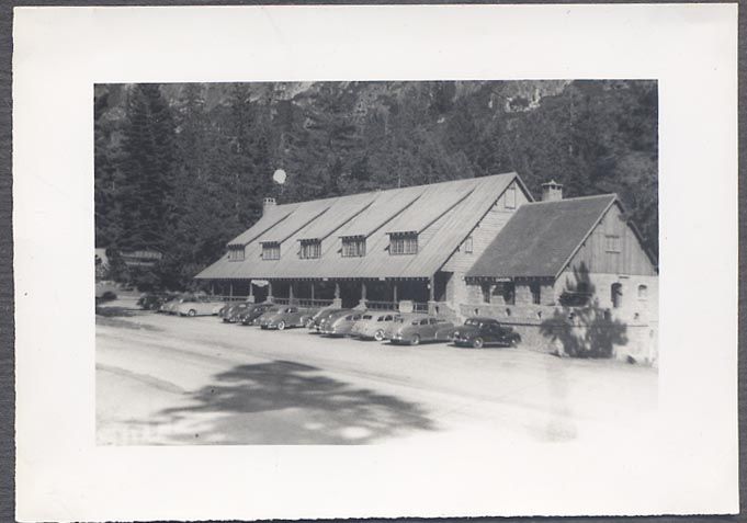 Photo Roadside 1940s Strawberry Lodge Kyburz California Cars Parking