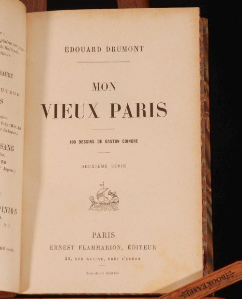 C1896 Eduard Drumont Mon Vieux Paris