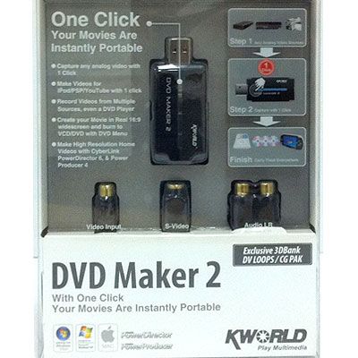 KWorld USB DVD MAKER2 Convert Edit VHS Video