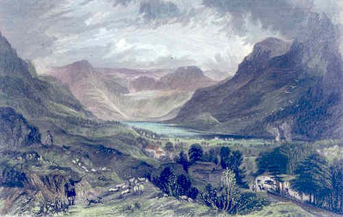 BUTTERMERE LAKE & VILLAGE. CUMBERLAND