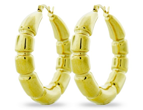 Unique Large Gold Plated Hoop Earrings