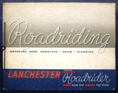 Lanchester Roadrider Range Car Sales Brochure 1937 8