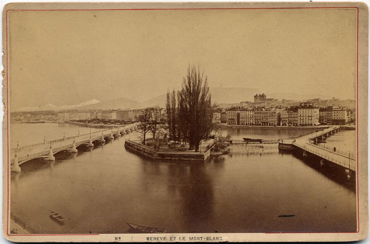 of 2 Seneve Le Mont Blanc Vue Generale de Lausanne Cabinet Card