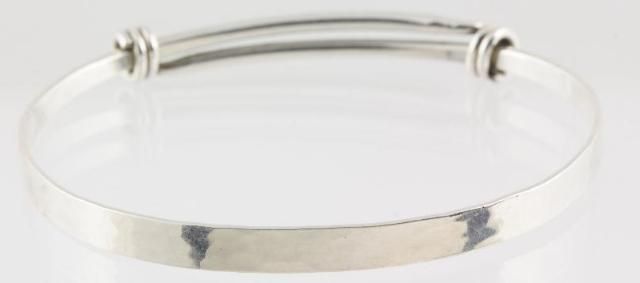 Signed El Ed Lavin 925 Sterling Silver Adjustable Bangle Bracelet