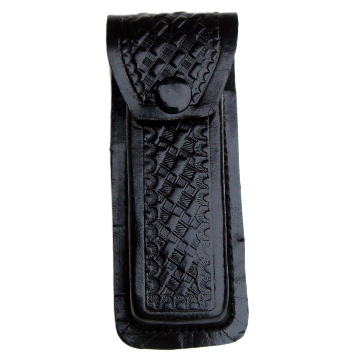 Basketweave Tooled Leather Sheath for Folding Pocket Knife or