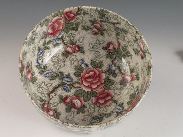 Leighton Pottery B L Chinese Rose Serving Bowl