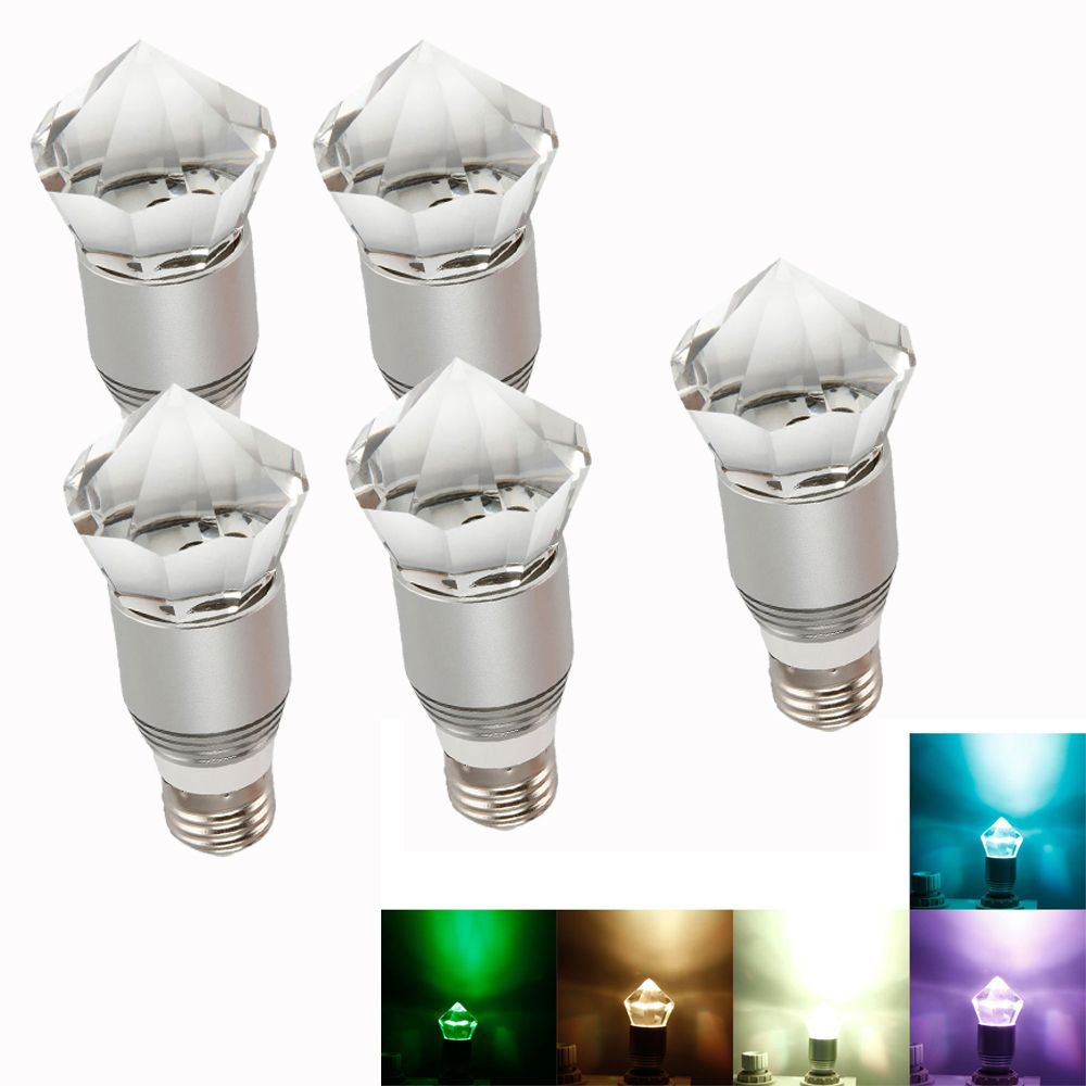 3W 100 240V Crystal Flash LED Light Bulb Remote Control LED RGB