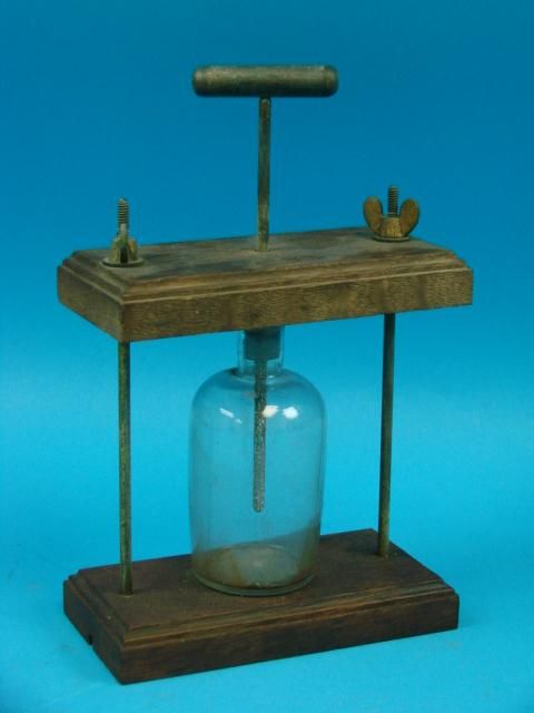 Antique Leyden Leiden Jar Glass Scientific Radio Lab