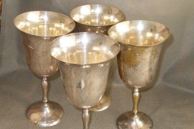 Vintage Leonard EPNS Silver Goblets Lot of 4