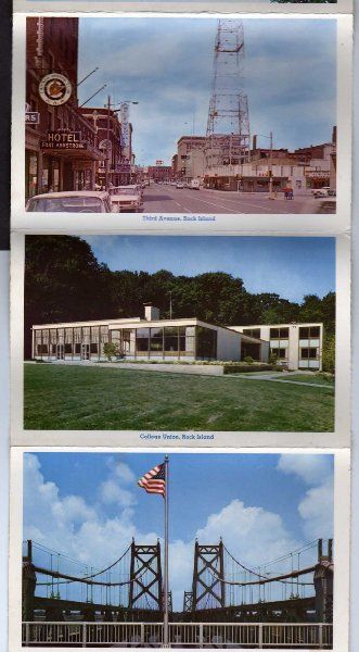IL Davenport Rock Island Moline Postcard Folder Illinois IA Iowa 13