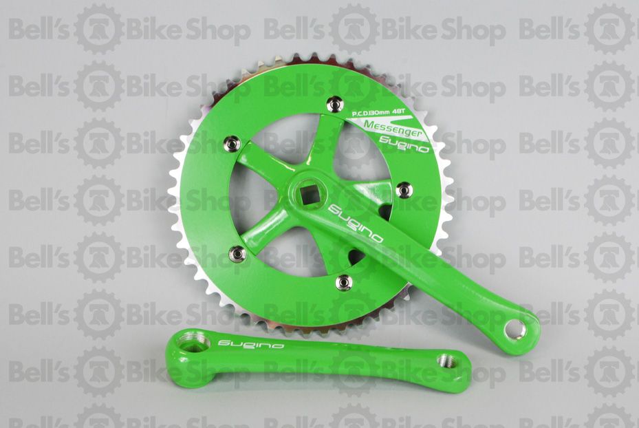 Sugino Messenger Cranks Lime Green 170mm 46T Track Fixed Gear