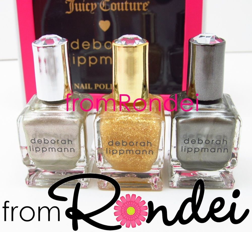 Couture Deborah Lippmann Gold Silver Pewter Nail Polish Gift Set z502