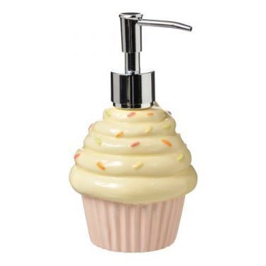Cupcake Liquid Hand Soap Dispenser Kitchen Bath Pink Cream Birthday