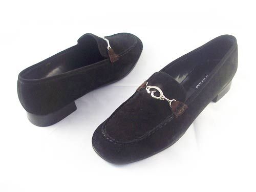 Size 10, New $100 VANELI #Livia BLACK SUEDE Buckle Medium Heel Woman