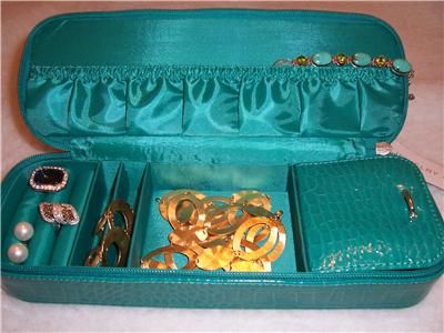 Liz Claiborne Jewelry Travel Case Organizer Storage Carribbean Teal