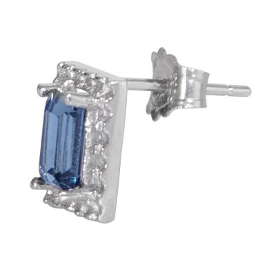 30 Ct London Blue Topaz Sterling Silver Stud Earrings