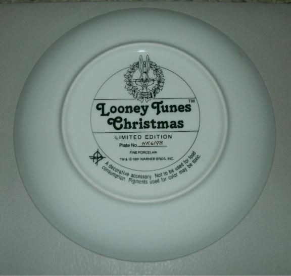 Looney Tunes Merry Christmas Porcelain Collector Plate HR6143 1991