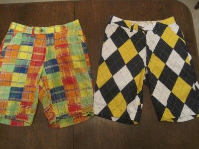 Pairs Mens Loudmouth Golf Pants Shorts Size 32 Waist Grass Tiger