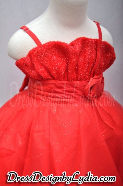 572Z Blossom Red Wedding Flower Girl Easter Pageant Party Dress 9 12M