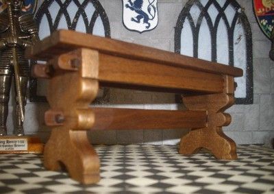 Dolls House Long Narrow Tudor Medieval Banquet Refectory Table Walnut