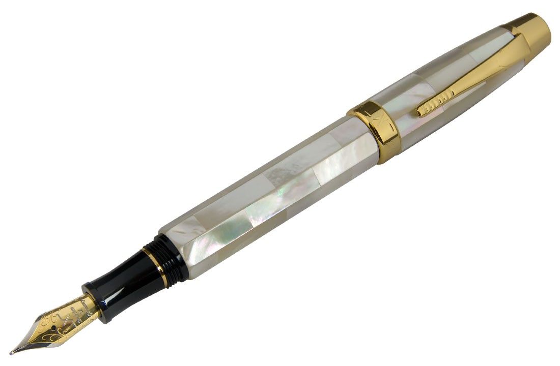 Xezo Maestro 18K Gold PL New Zealand Mother of Pearl Fountain Pen L E