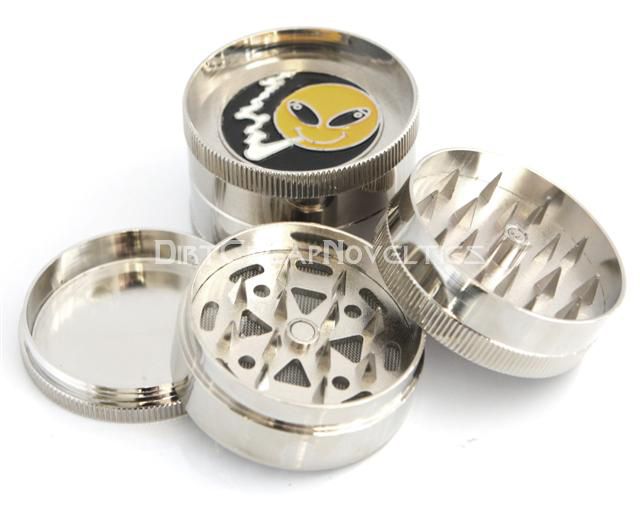 3pc Metal Tobacco Herb Grinder Alien Design