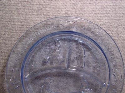 Blue Glass Childs Plate See Saw Margery DAW