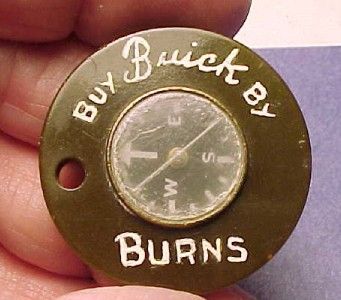 Marlton NJ Buick Dealer Bakelite Keychain w Compass Neat PA502