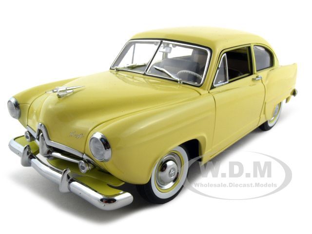 1951 Kaiser Henry J Yellow 1 18 Diecast Model Platinum