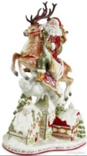 Fitz and Floyd St Nick Santa Deer Figurine Christmas