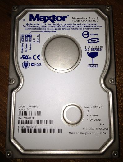 Maxtor DiamondMax Plus 9 120 GB Internal IDE Hard Drive 7200 RPM 3 5