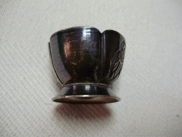 RARE/VINTAGE SANBORNS MEXICO .925 STERLING AZTEC ROSE CELLAR SALT