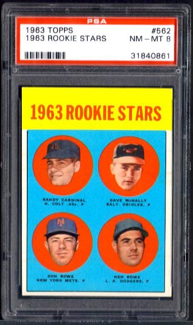 1963 Topps 563 Dave McNally Orioles Rookie NM MT PSA 8