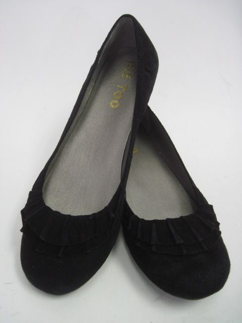 Me Too Black Suede Ballet Flats Shoes Size 6 5