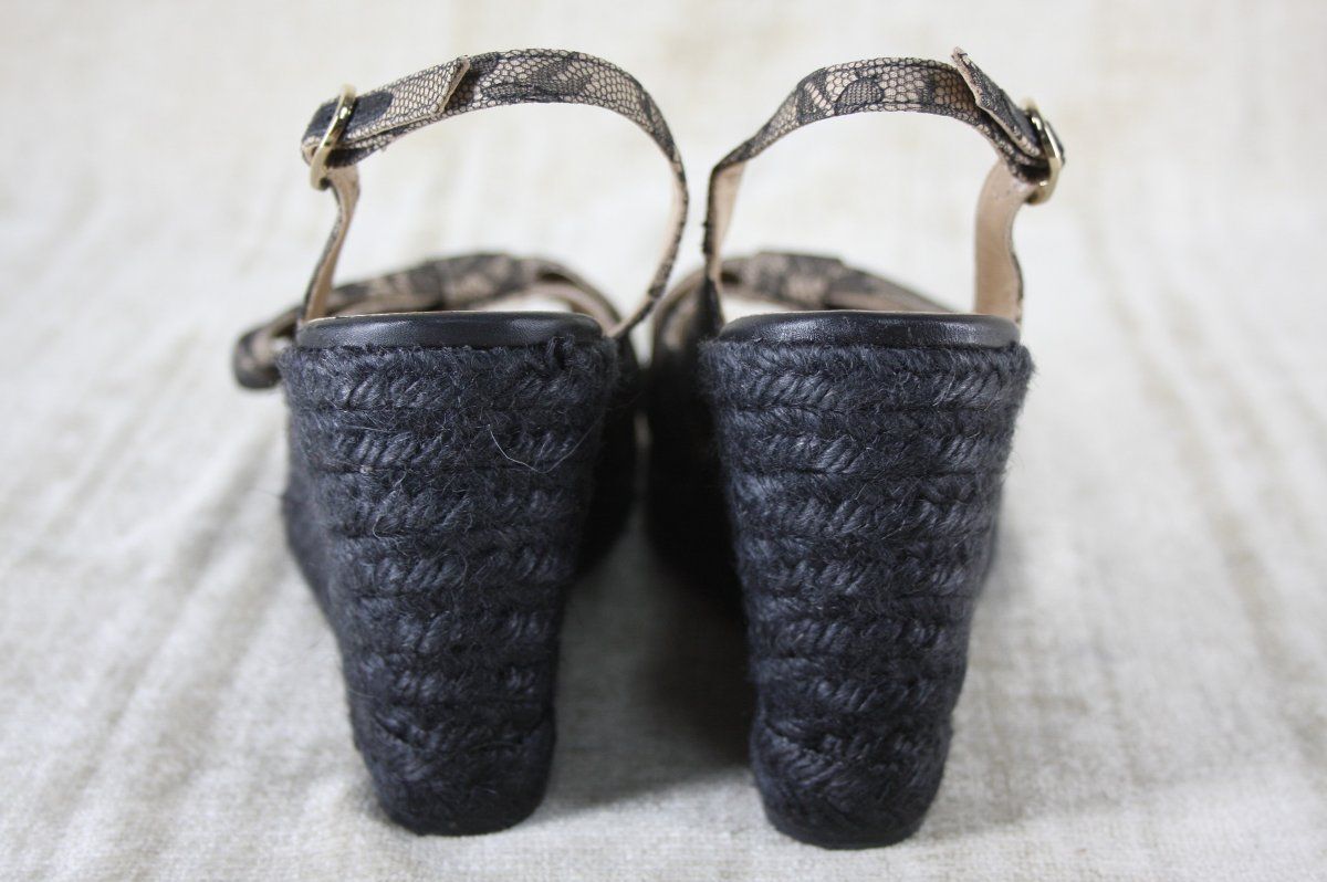 Valentino Mena Slingback Espadrille Wedge Sandals Size 36 5 5 US Lace
