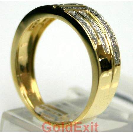 Mens 14kt Gold Diamond H SI1 2 Wedding Engagement Anniversary Band