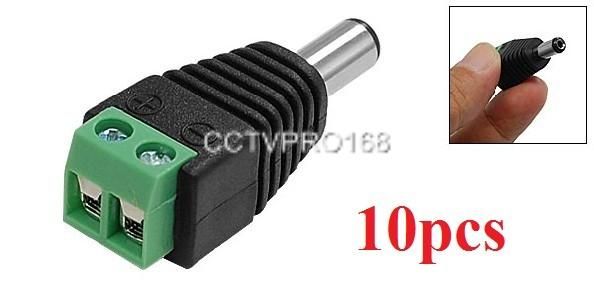 10pcs 2 1mm CCTV Camera DC Power Male Jack Connector